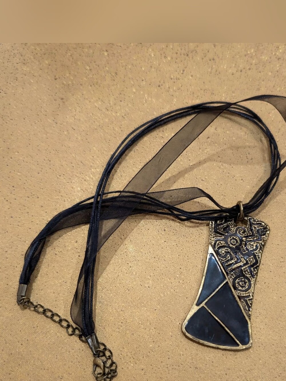 Handcrafted Black Pendant Necklace